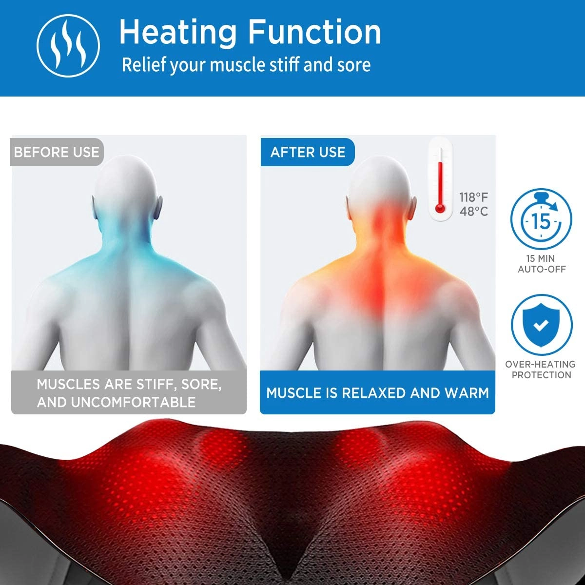 Shiatsu Massager - Back Neck With Heat