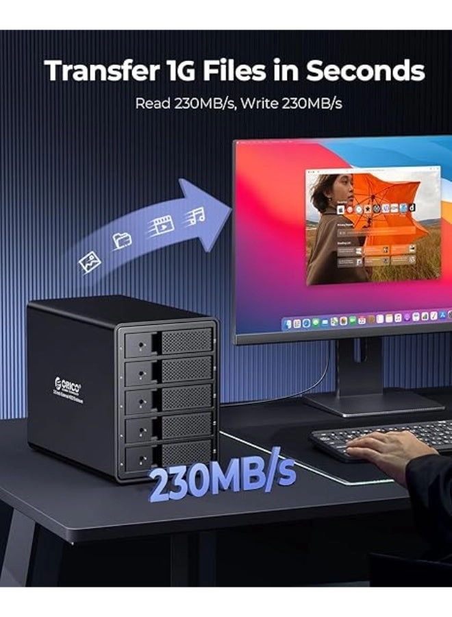 5 Bay External Hard Drive Enclosure - USB 3.0 SATA 3.5 inch