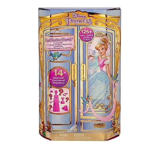 Cinderella Fashion Doll - Royal Fashion Reveal 12 fashions and accessories Set