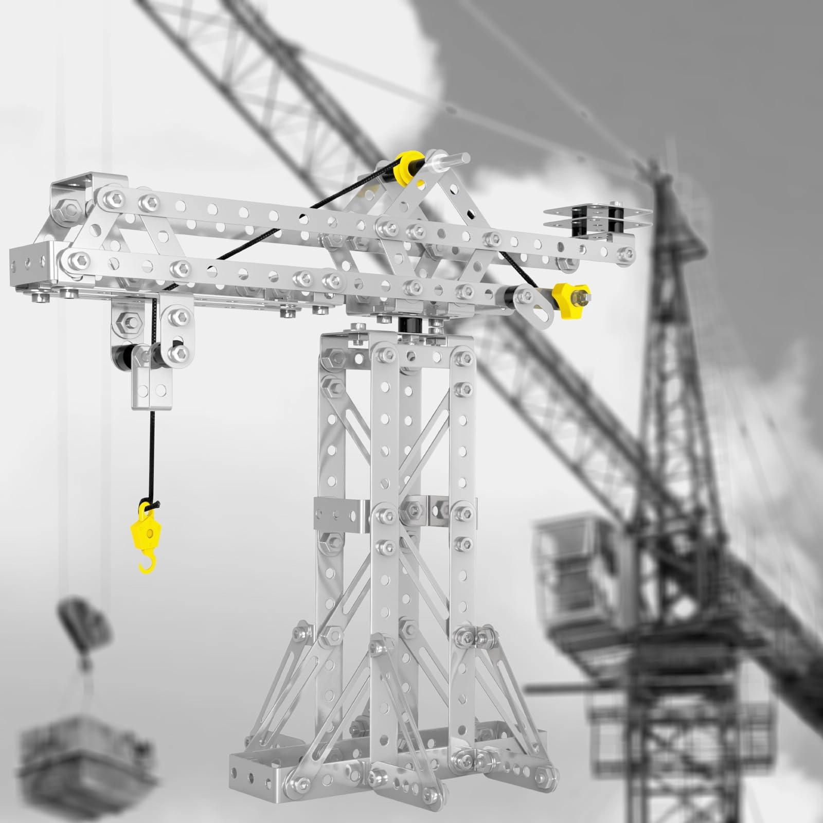 PANPAPA Tower Crane & Frame Crane & Windmill Model Set - 3-in-1 273 pcs
