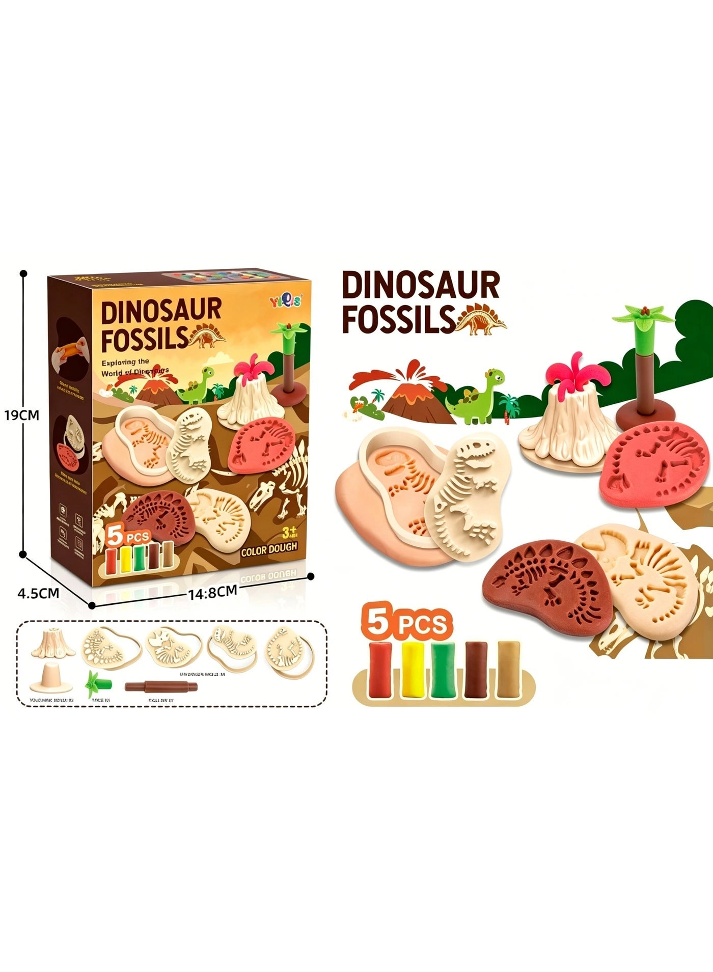 Generic Modeling Clay Set - Space Planets World Map Dinosaur 4+ years