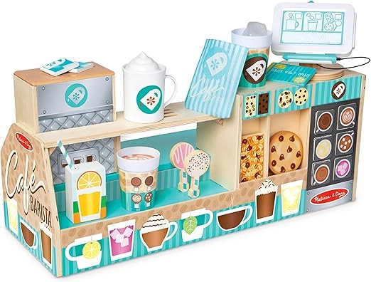 Wooden Cafe Barista Coffee Shop Playset - 35 pcs (EM-MD30602)