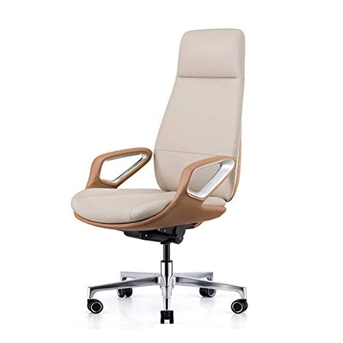 Desk Chair - PU Leather Brown High Back