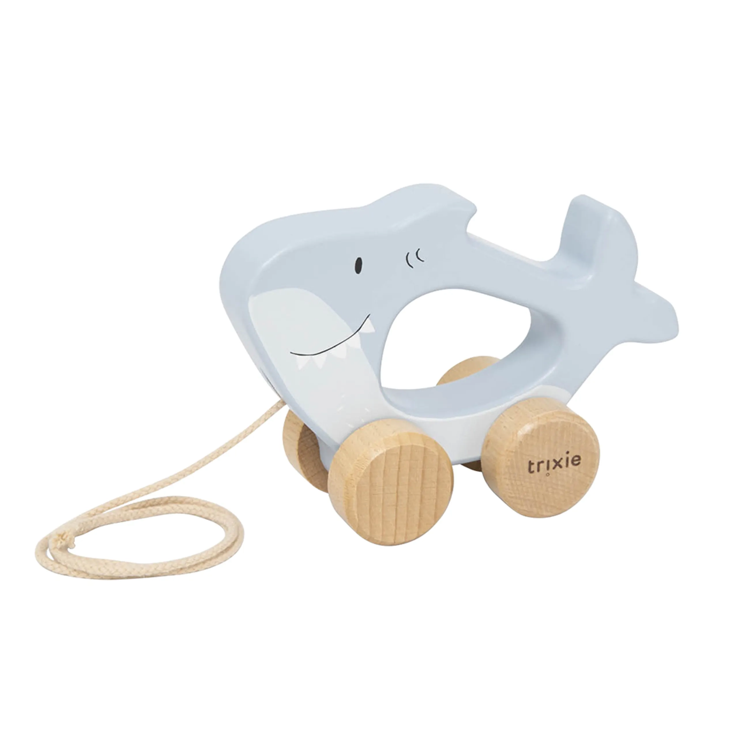 TRIXIE Wooden Pull Along Toy - Mr. Shark