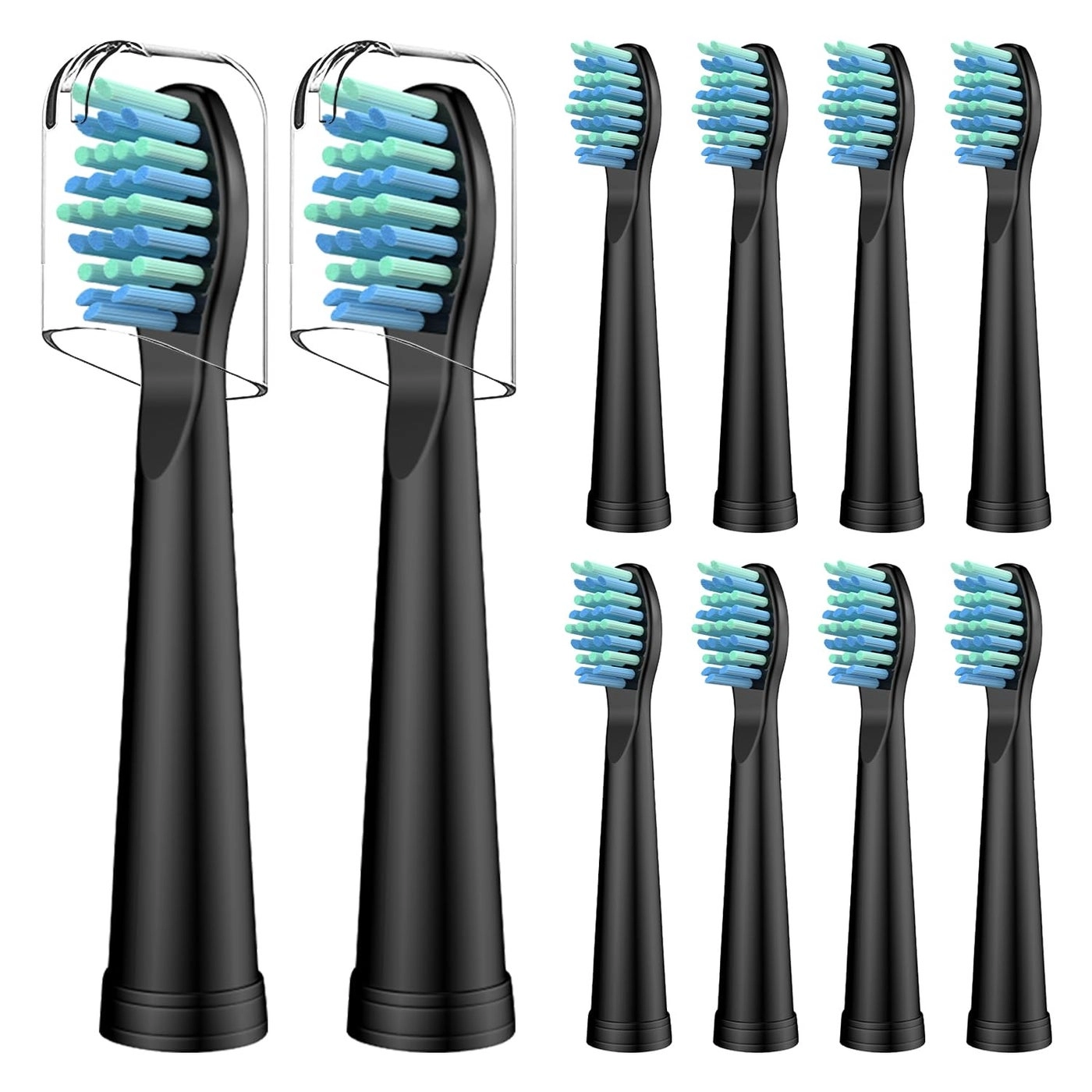 Mcuy Replacement Toothbrush Heads - 10 Pack Black