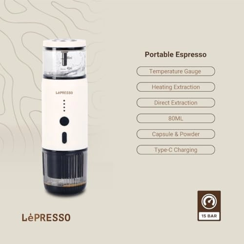 Portable Espresso Coffee Machine - 0.08 Liter Nespresso & Coffee Powder