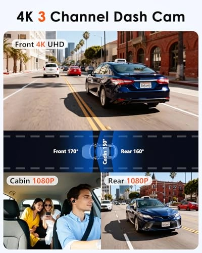 3-Channel Dash Cam - 4K 30FPS