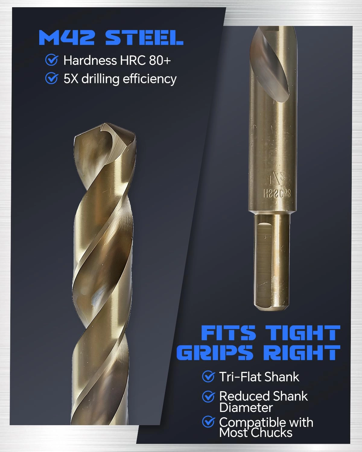 Drill Bit Set - Cobalt M42 High Speed Steel 21Pcs 1/16"-1/2"