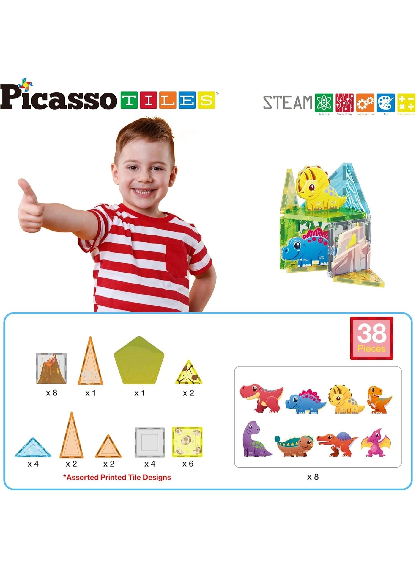 Magnet Tiles - Dinosaur 38 pcs