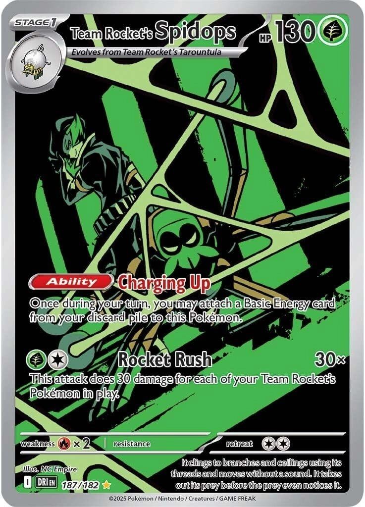 Pokémon Team Rocket’s Spidops 187/182 - Destined Rivals Illustration Rare