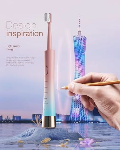 Rechargeable Sonic Electric Toothbrush - 5 Modes Smart Timer 8 Brush Heads