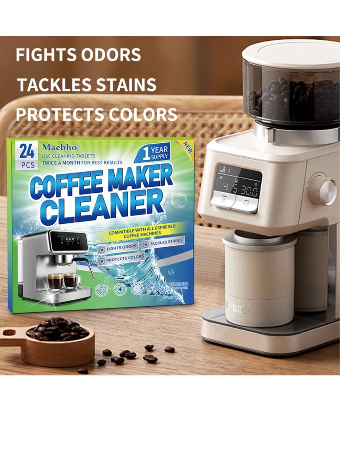 Coffee Maker Cleaner Tablets - 24-pack 1-Year Supply