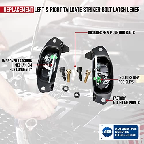 Tailgate Striker Bolt Latch Lever Kit - Left & Right
