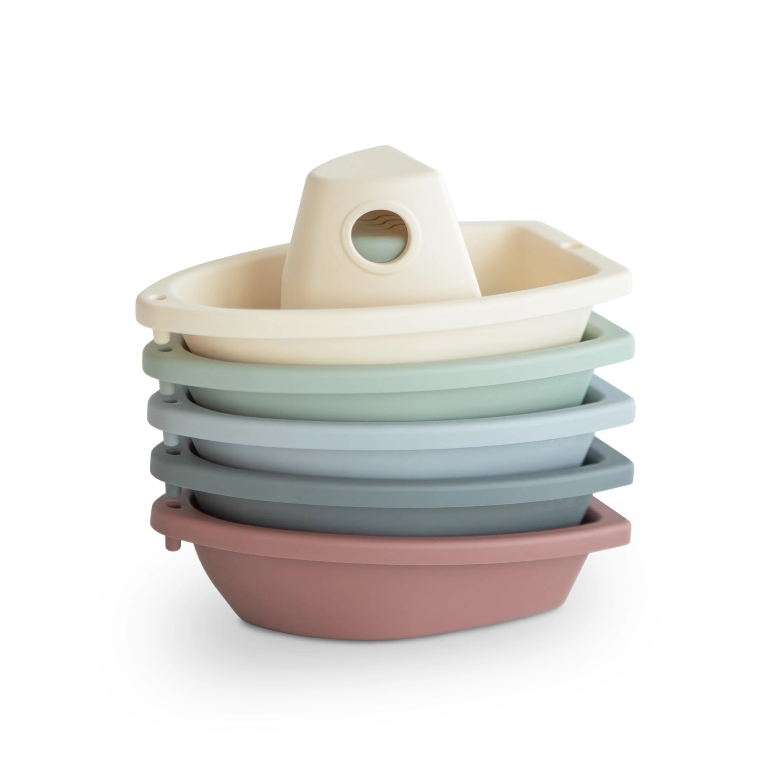 mushie Stackable Bath Boats - Original Set of 5