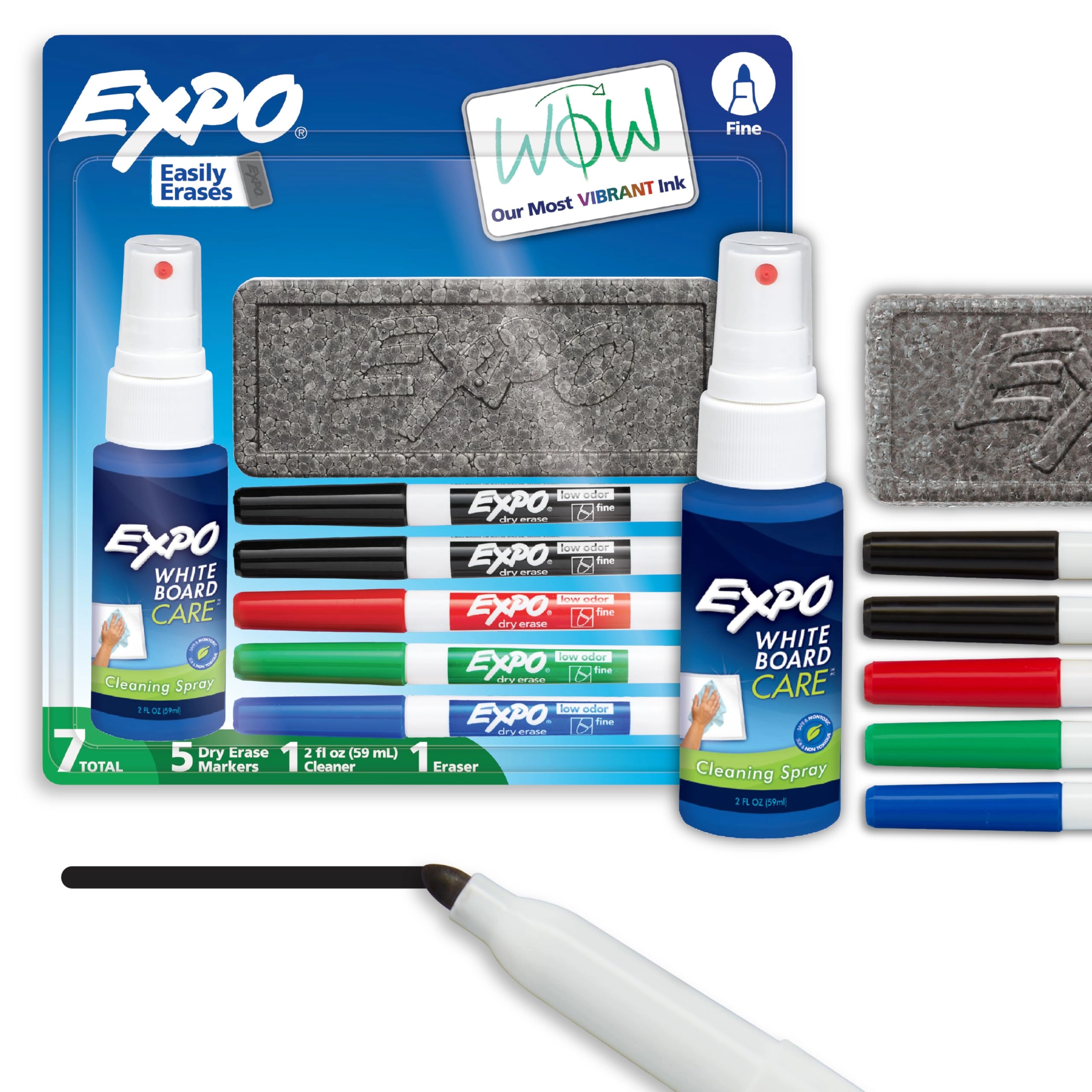 Newell Brands Dry Erase Markers - Black, Blue, Green and Red Fine