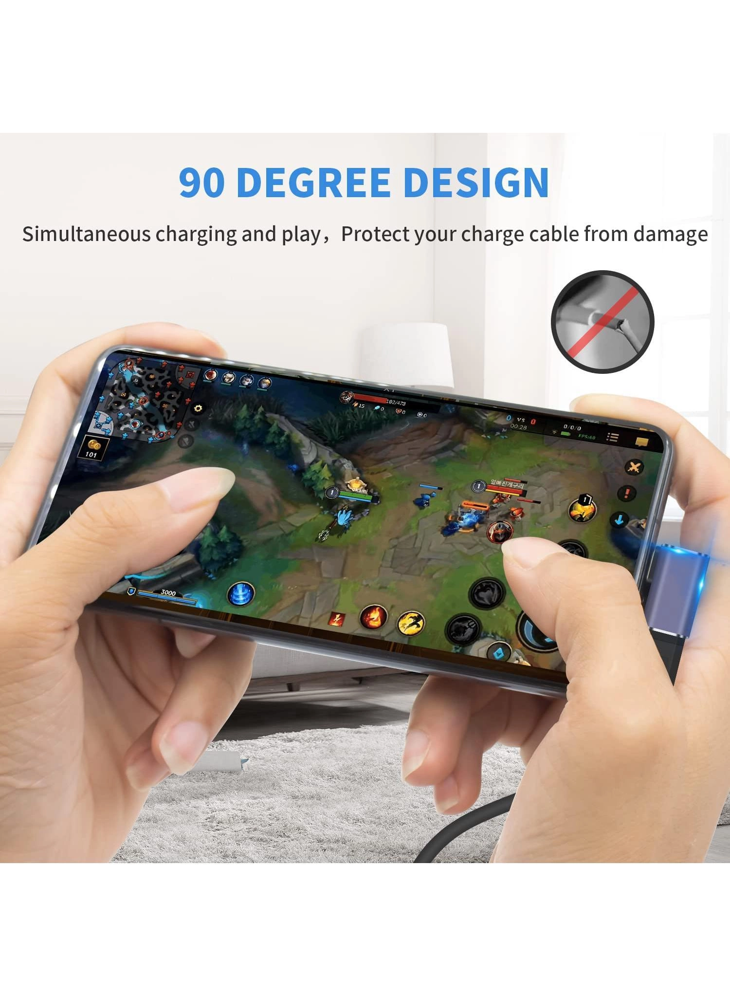 Right Angle USB C Adapter - USB-C to USB-C 90 Degree 100W