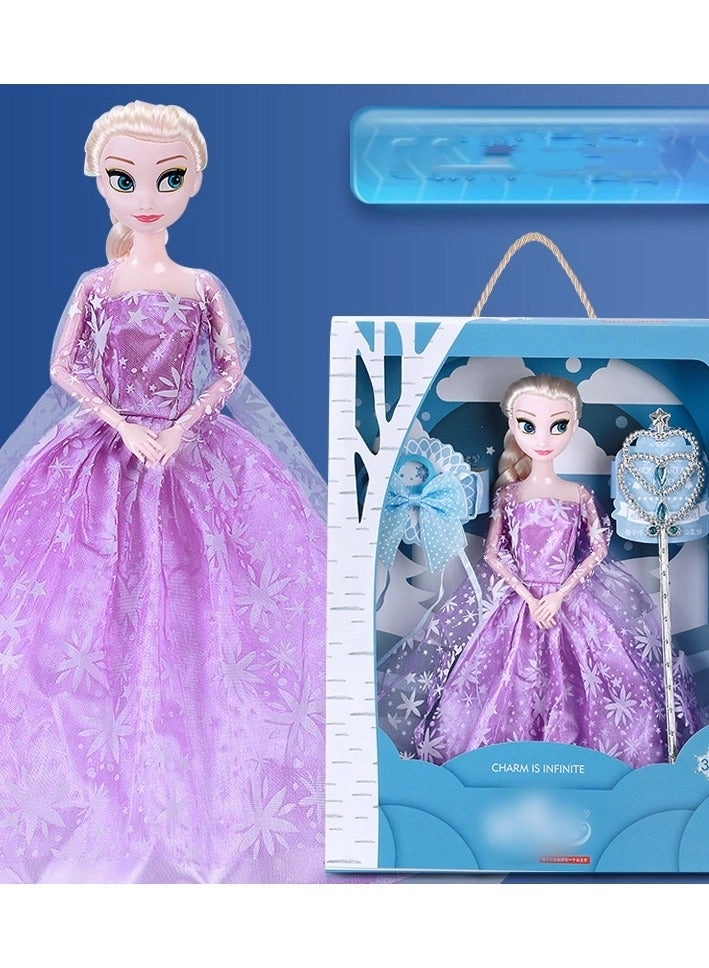 Princess Elsa Doll Gift Set - Blue Plastic for Girls