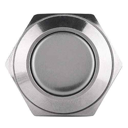 Metal Latching Push Button Switch - 16mm IP65 Self-Reset - 5 pcs