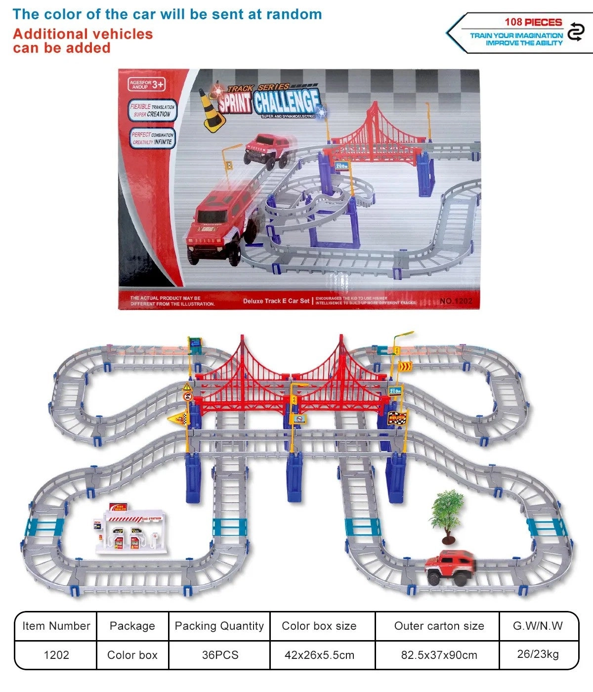 Bluejw Electric High-Speed Rail Toy Set - 108 pcs