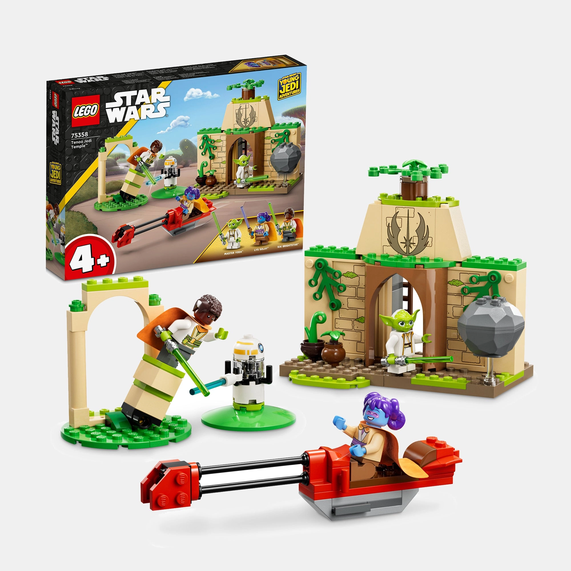 LEGO Tenoo Jedi Temple - Lys Solay, Kai Brightstar and Master Yoda 124 pcs