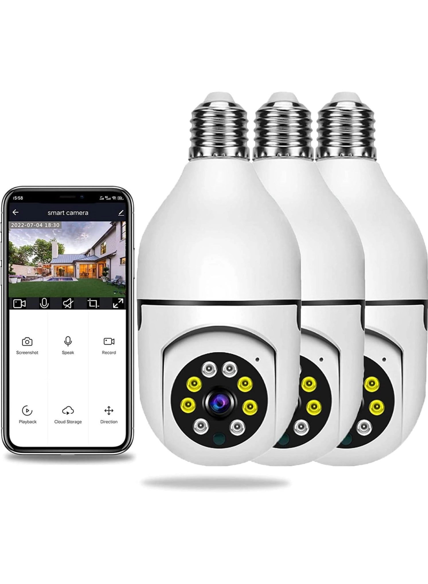 Wireless Light Bulb Camera 1080p Bundle