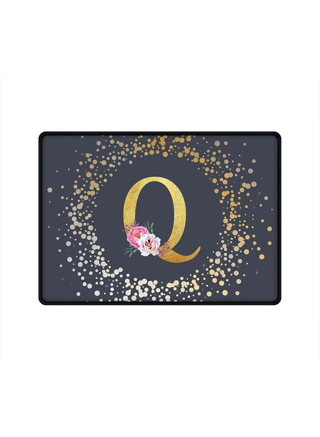 Stylizedd Custom Monogram Initial Letter - Q Large Cloth Gaming Mouse Pad - 35x25 cm