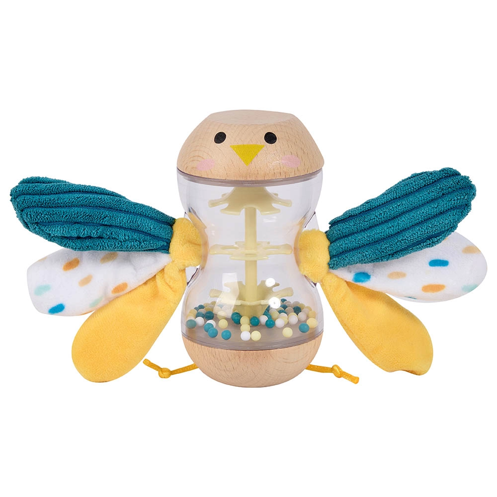 Eurekakids Cucu Bird Rattle - 0 month & above wood, plastic and fabric