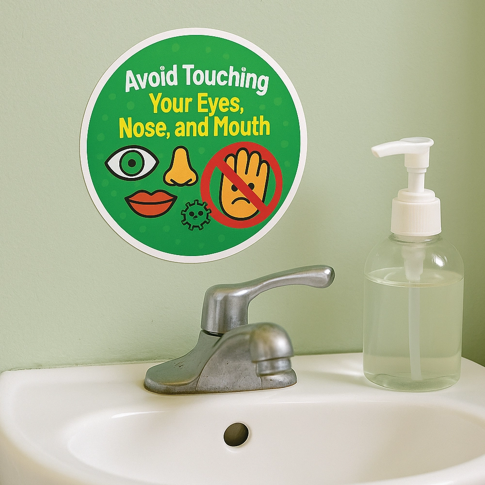 Avoid Touching Face Kids Hygiene Sticker