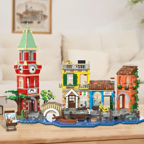 Street View Building Set (HG1027) - 2155PCS LED Light Romantic Venice Town House