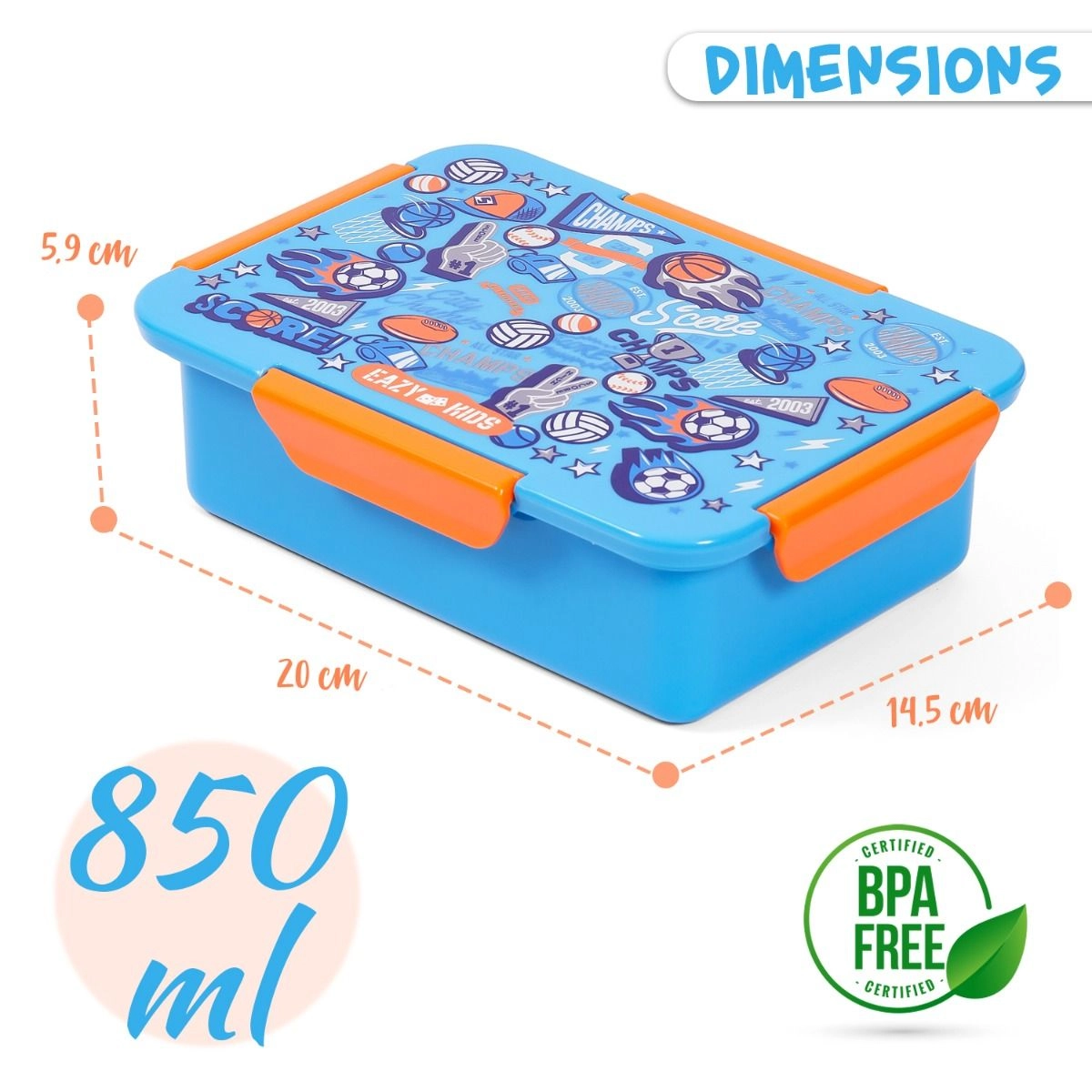 Convertible Bento Lunch Box - T-Rex Grey 6 And 4