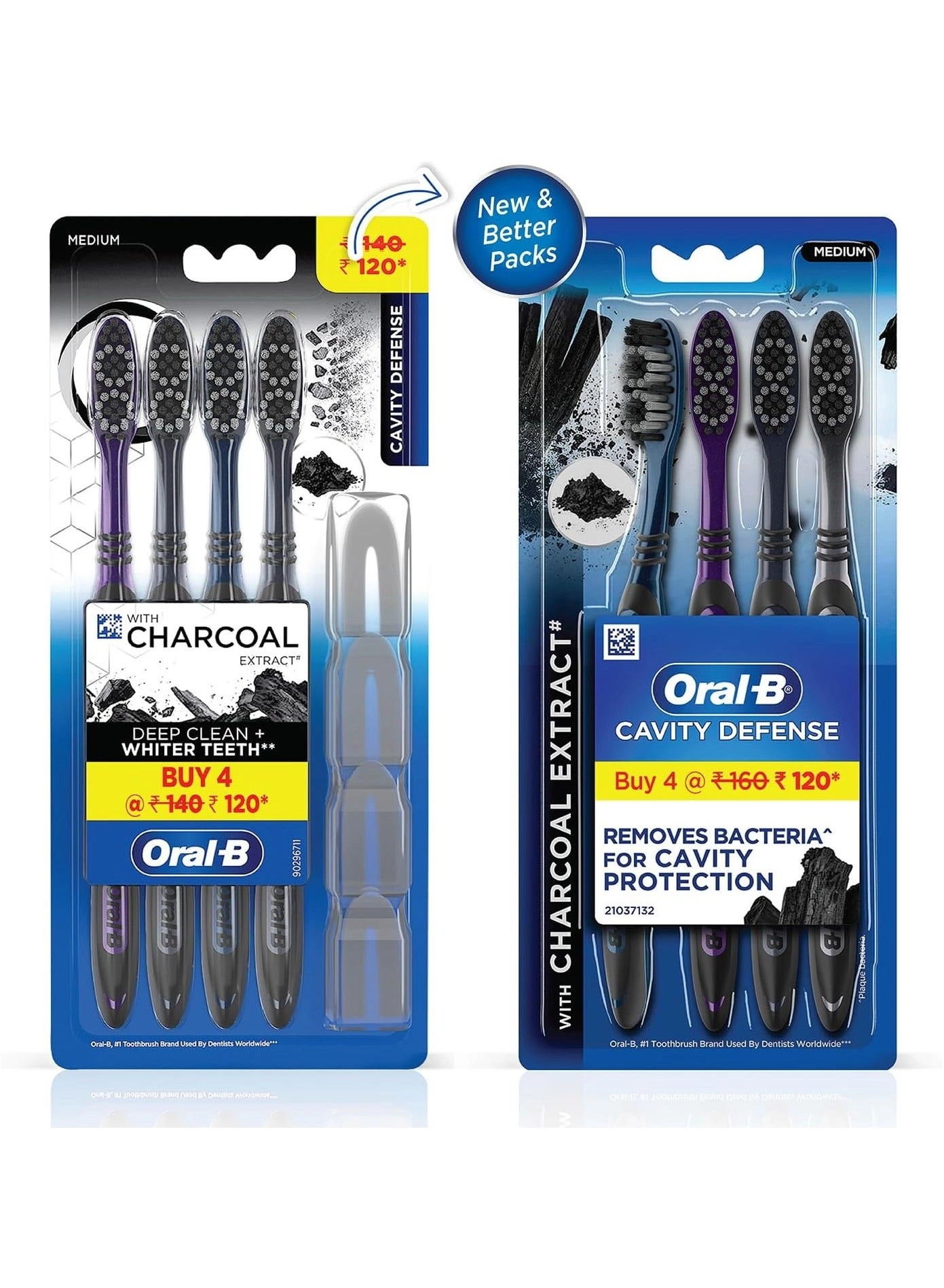 Cavity Defense Deep Clean + Whitening Toothbrush - MEDIUM 4-Piece Pack