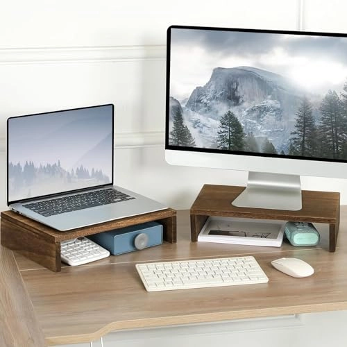 Monitor Stand Riser - 14.2 in. Sheesham Wood