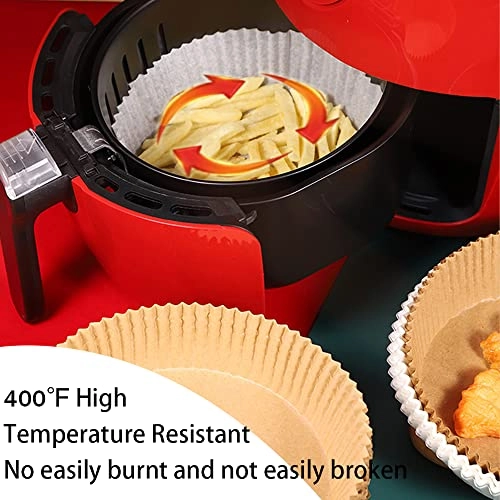 Air Fryer Paper Pad - Silicone, Wood Pulp 50PCS + Stainless Steel Forks - 5
