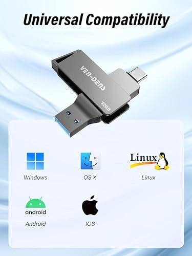 2-in-1 USB 3.2 Flash Drive - USB 3.2 Type-C & USB-A 32GB