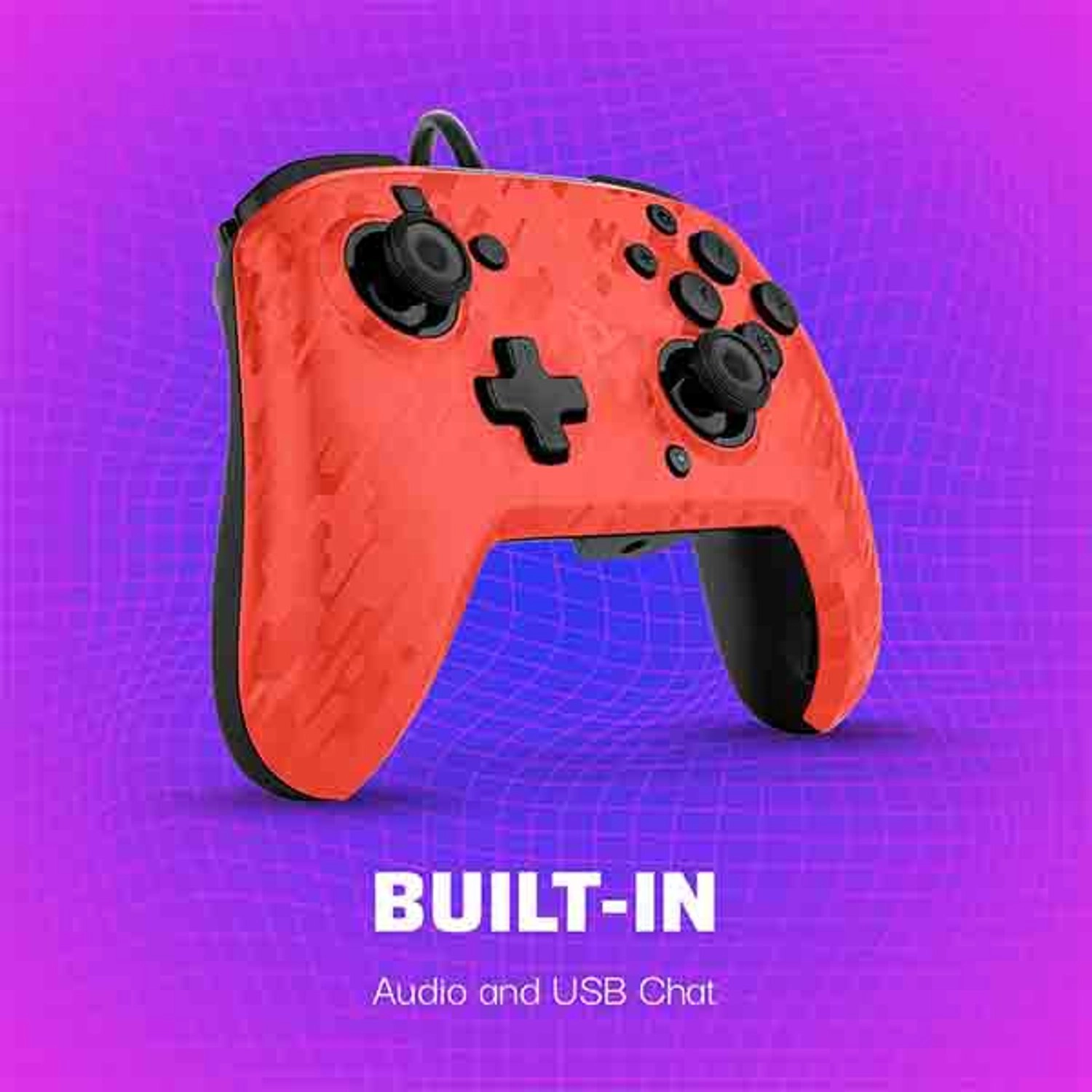 Nintendo Switch Faceoff Controller Camo Red