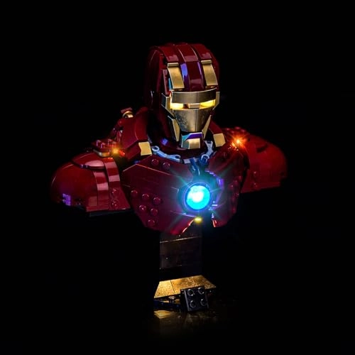 Iron Man MK4 Bust - LED Light Set Compatible 76327 red