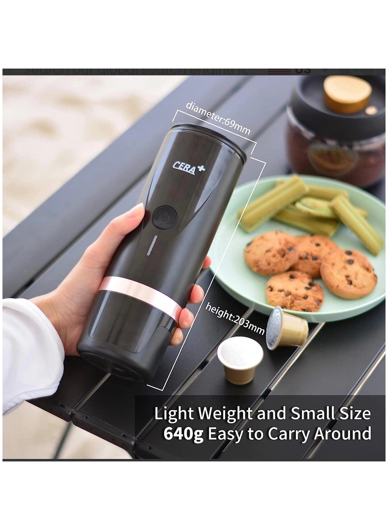 Portable Espresso Maker - Nespresso-compatible capsules fresh ground coffee