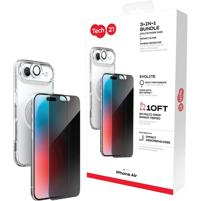 Evo + Privacy Impact Glass + Camera Lens Protector Case with MagSafe for iPhone 17 Pro Max