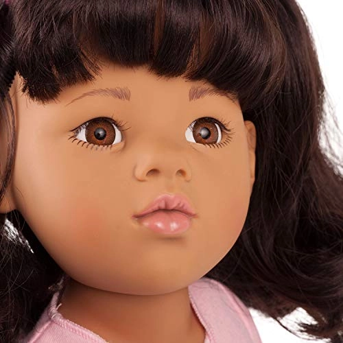 Hannah Poseable Doll - 19.5" Long Black Hair Extra Outfit (Denim Overalls, Shirt & Sandals)