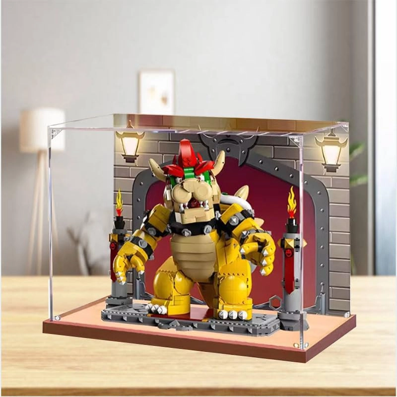 Acrylic Display Case - Compatible for LE-GO 71411 17.71 x 11.81 x13.77in Black Bottom+background