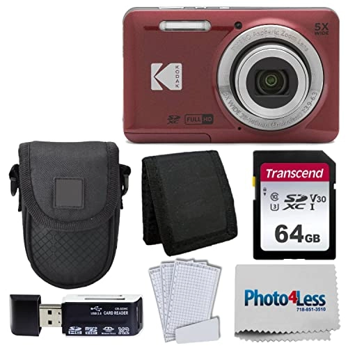 PIXPRO FZ55 + 64GB SDXC + Hard Shell Camera Case + SD Card Reader + Power2000 Rechargeable Li-Ion Battery
