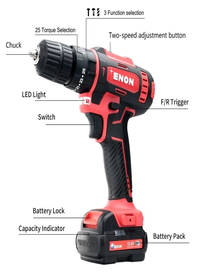 Cordless Impact Drill - 2x1.5Ah