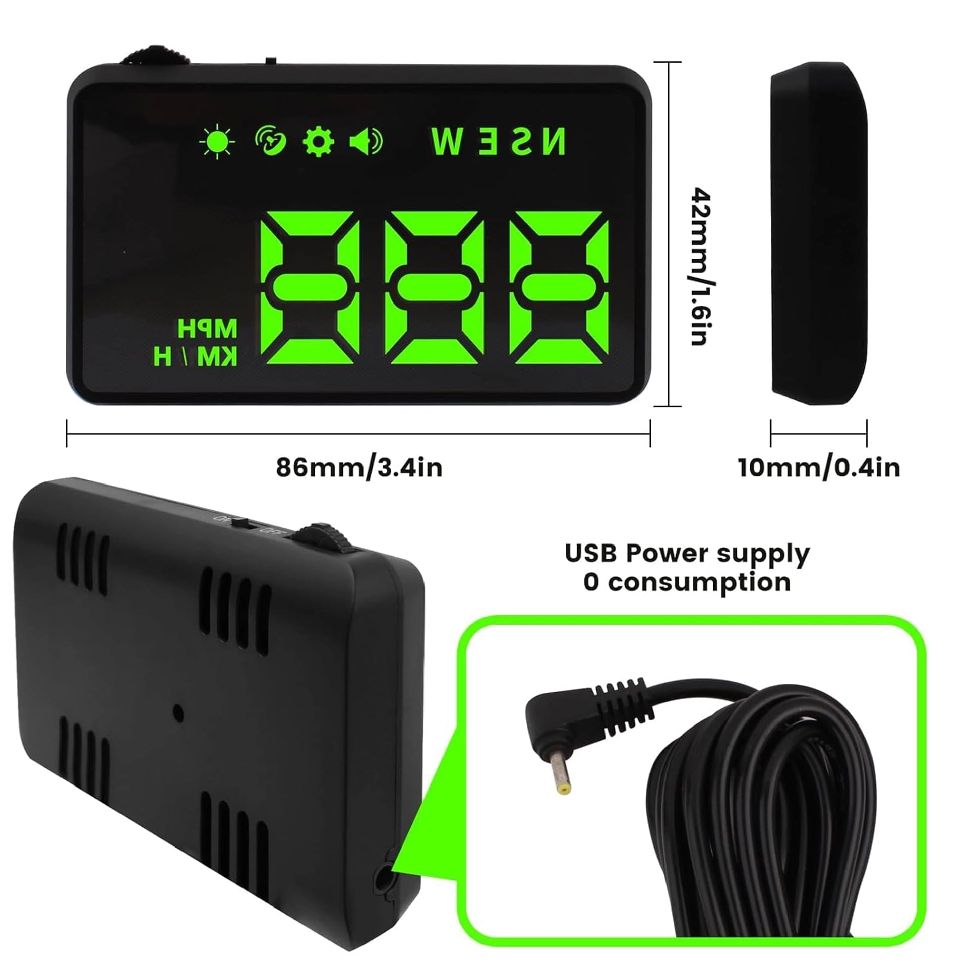 Head up Display - GPS Speedometer USB Plug and Play
