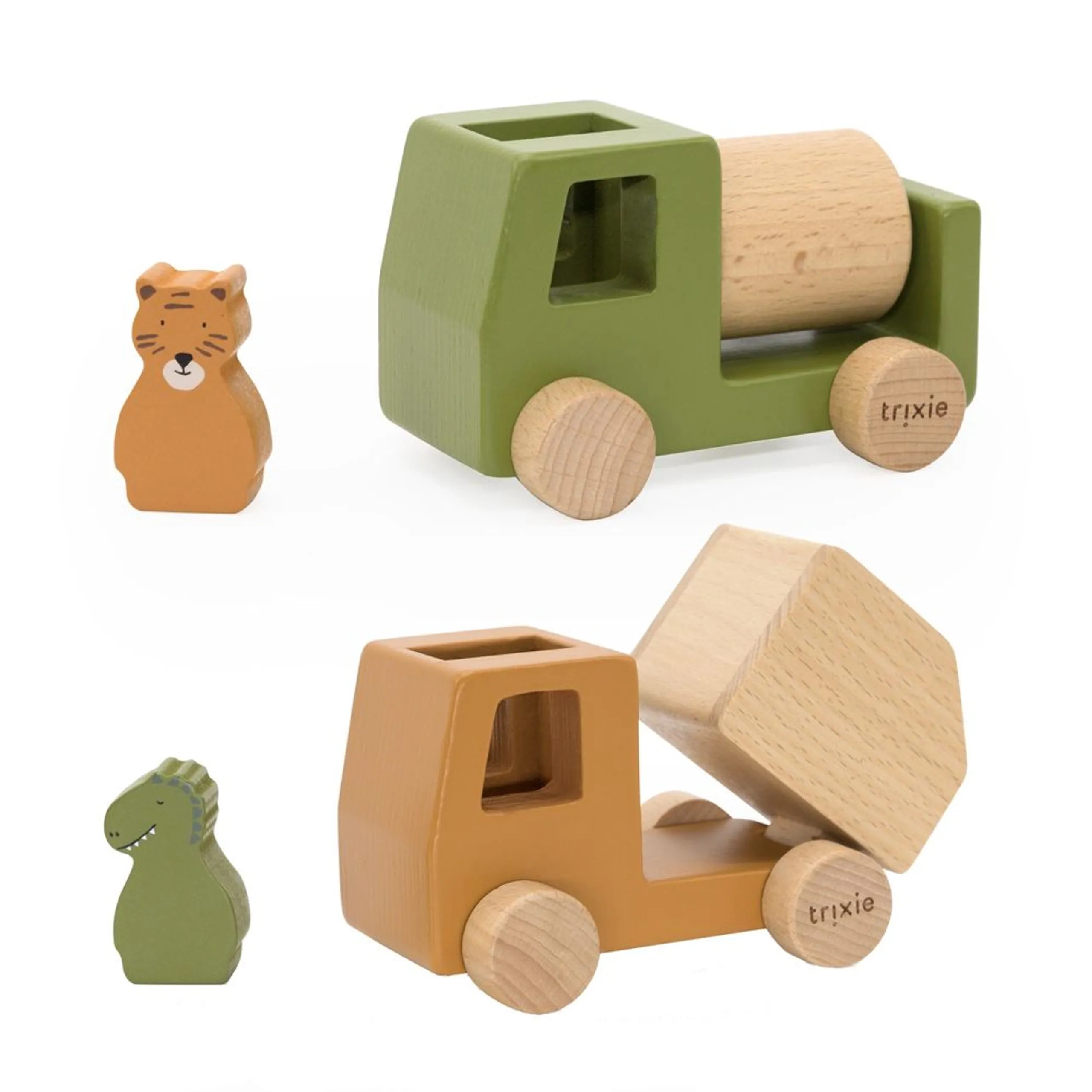 Wooden Animal Construction Car Set - Suitable for 18 months and above 4 Pcs