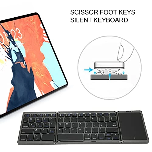 Foldable Keyboard - 64 Keys Touchpad USB-C