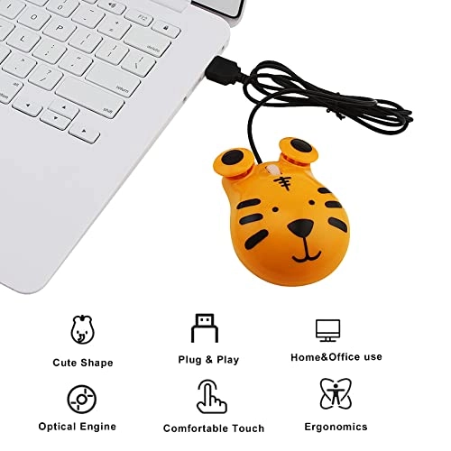 Cute Tiger Shape Mouse - Wired