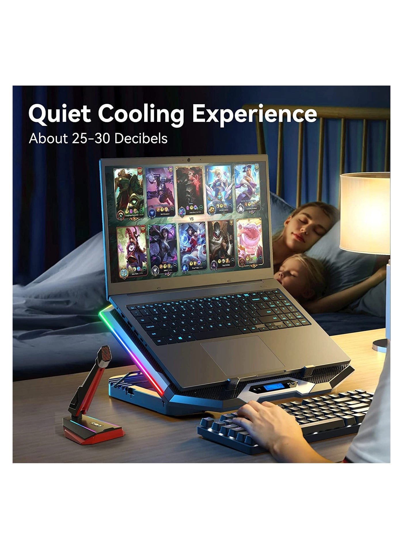 Gaming Laptop Cooling Pad - 8 fans 15-17.3 Inch