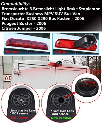 Third Roof Top Mount Brake Lamp Light Rear View Backup Camera - Night vision Wireless 628 x 586