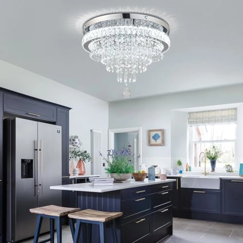 Modern Crystal Ceiling Light - 6500 Kelvin