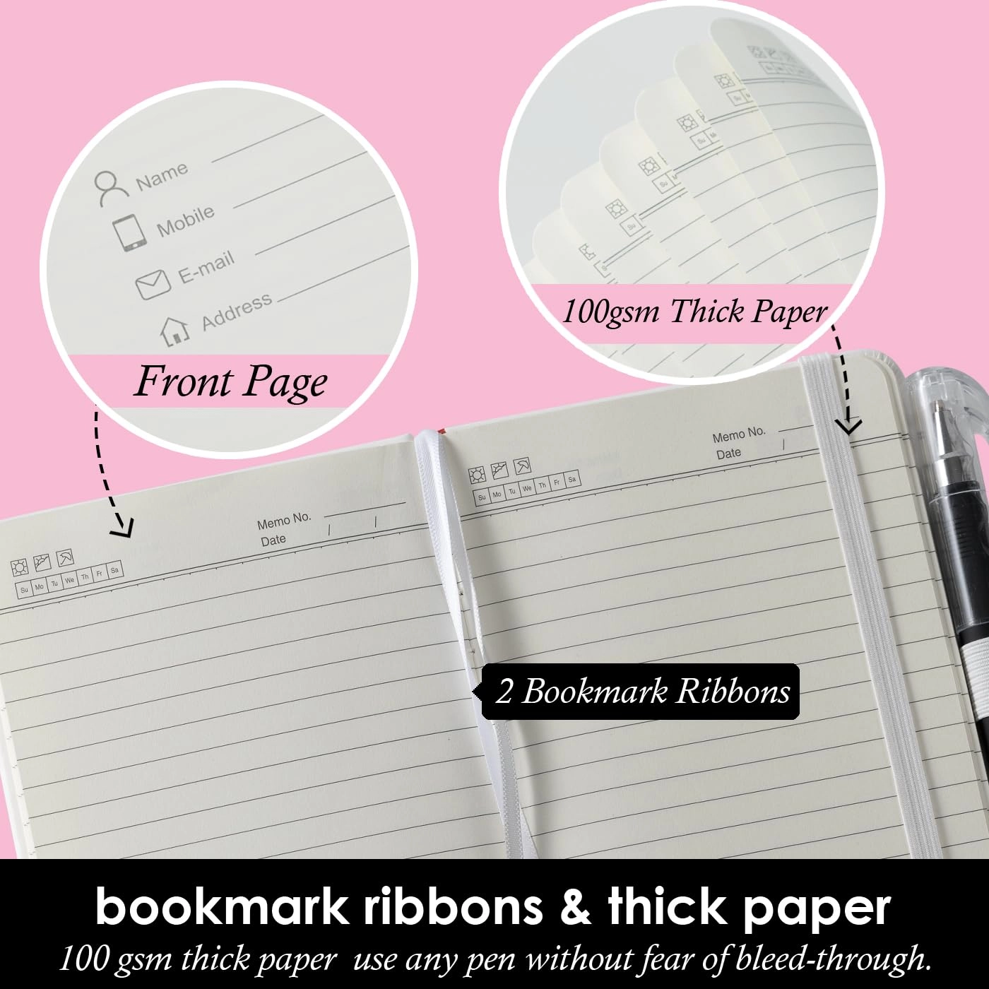 Small Notebook Journal - 68 Sheets 3 Pack Ruled